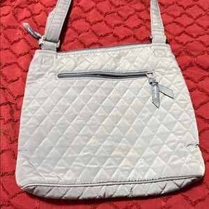 Vera Bradley Quilted Light Gray Crossbody Bag